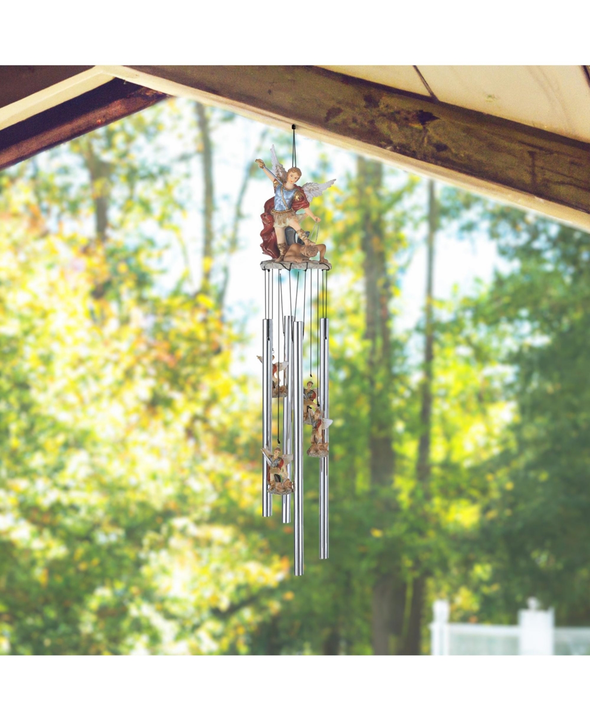 Fc Design Long The Strongest Angel Saint Michael Round Top Archangel Michael Wind Chime Home Decor Perfect Gift for House Warming, Holidays and Bi