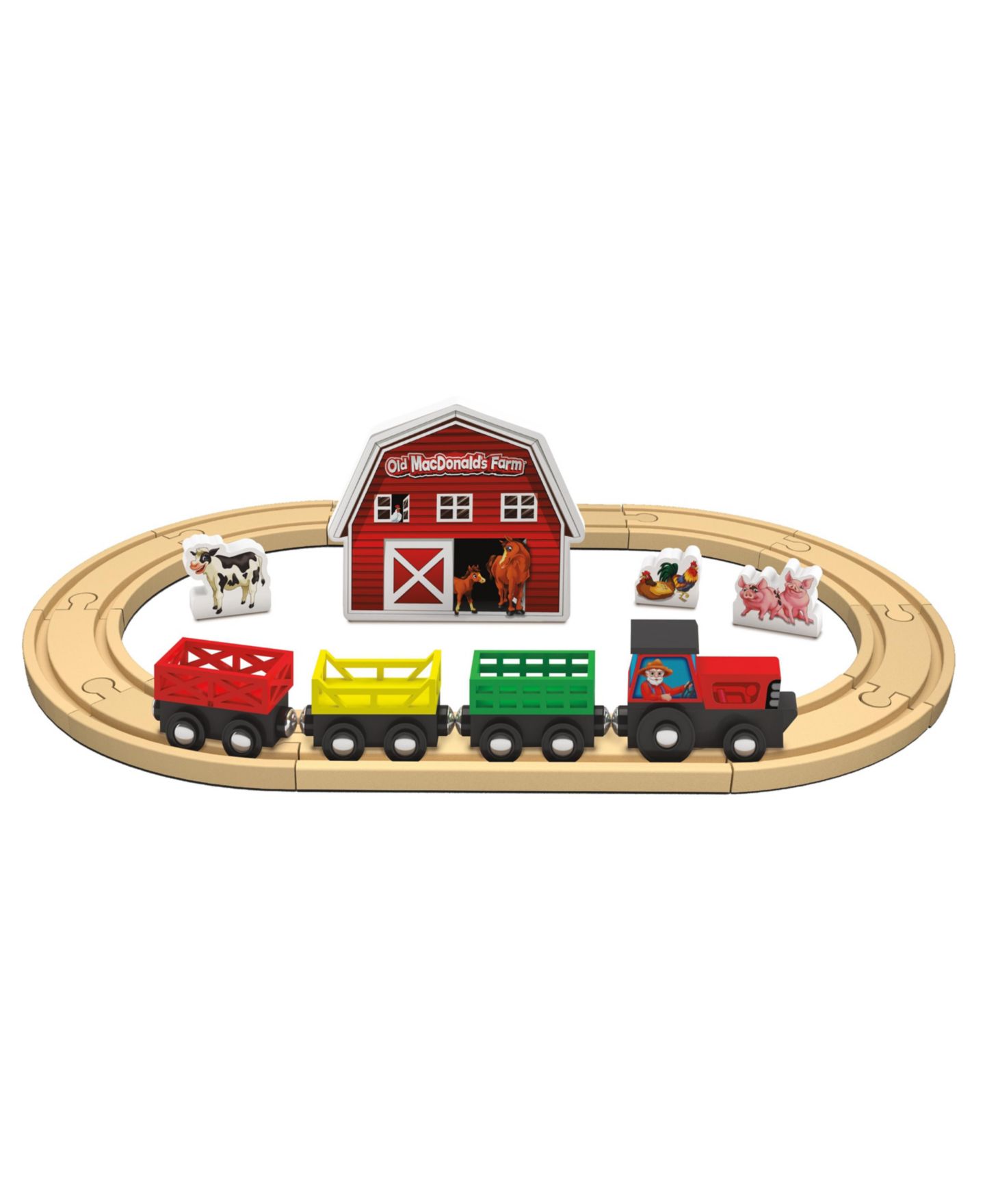 Детский игровой набор Masterpieces Old MacDonald's Farm Tractor Train Play Set for Kids, цвет: Разноцветный — фото 3