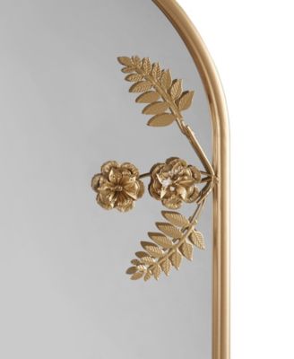 Adaline 16" x 26" x 2" Arched Metal Floral Wall Mirror