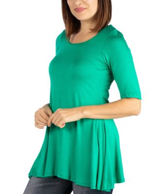Women's Elbow Sleeve Swing Tunic Top