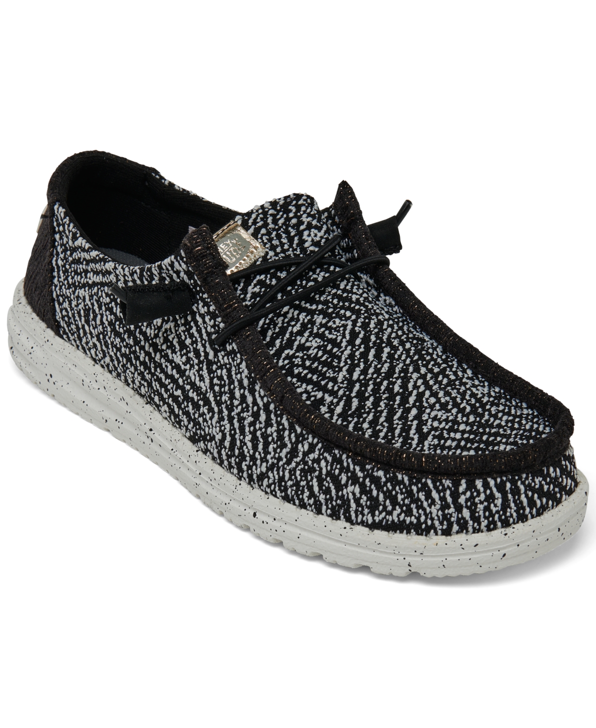Women's Wendy Woven Zig Zag Casual Moccasin Sneakers from Finish Line - Black