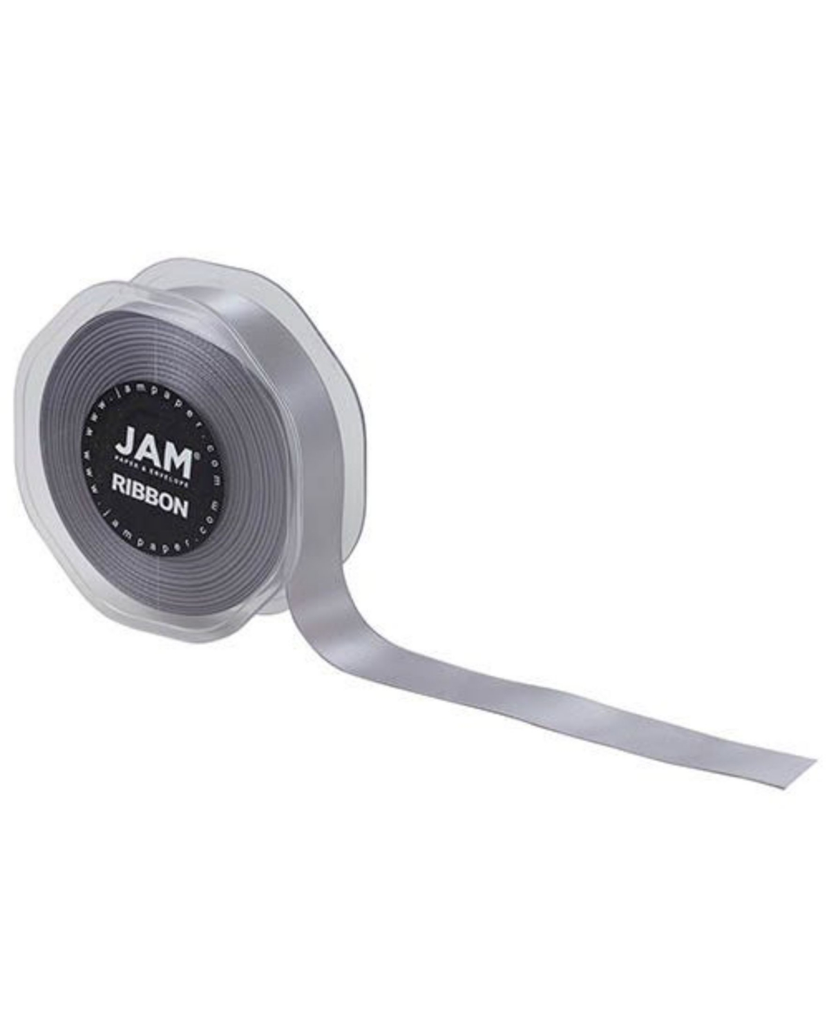 Jam Paper Double Faced Satin Ribbon In Silver