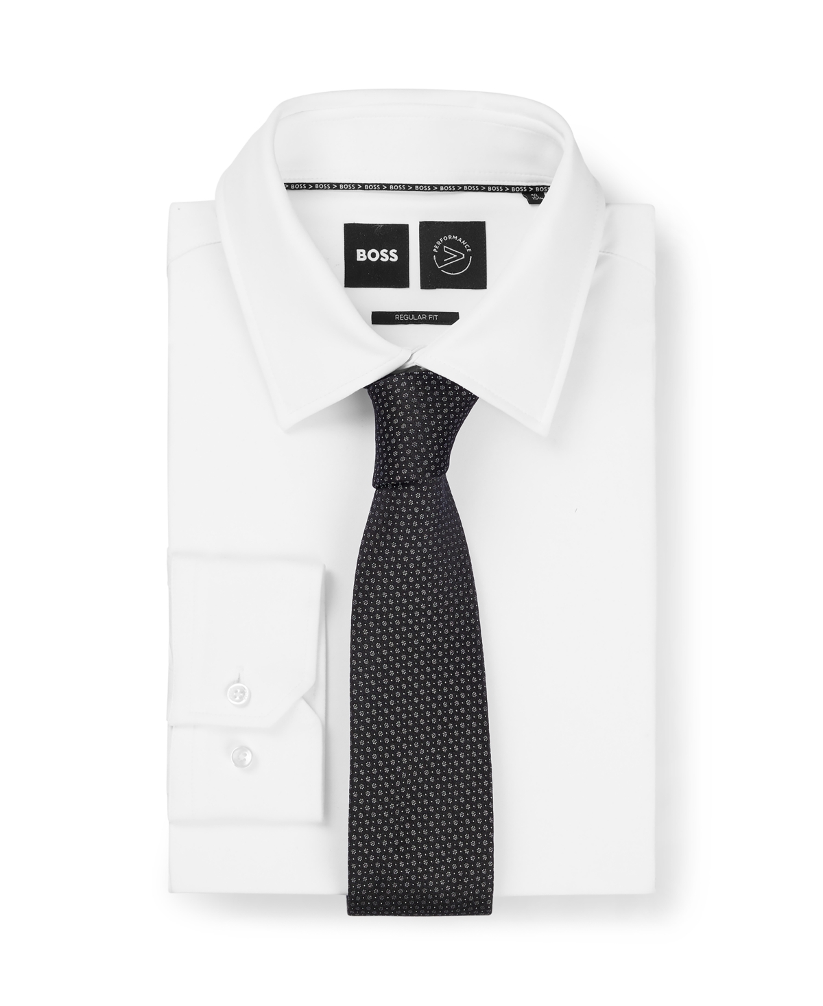 Hugo Boss Boss By  Men's Silk-jacquard Micro Pattern Tie In Black