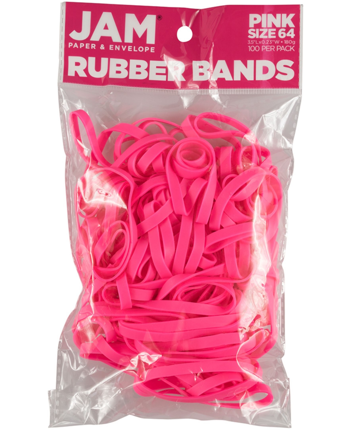 Jam Paper Durable Rubber Bands In Pink