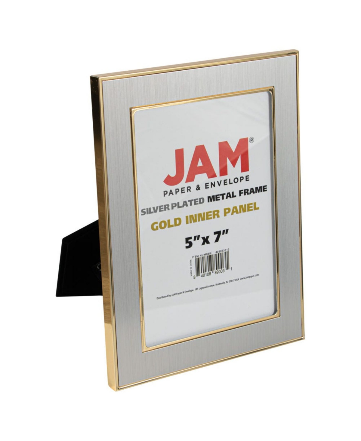 Jam Paper Silver Plated Metal Picture Frame In Silver With Gold Inner Panel