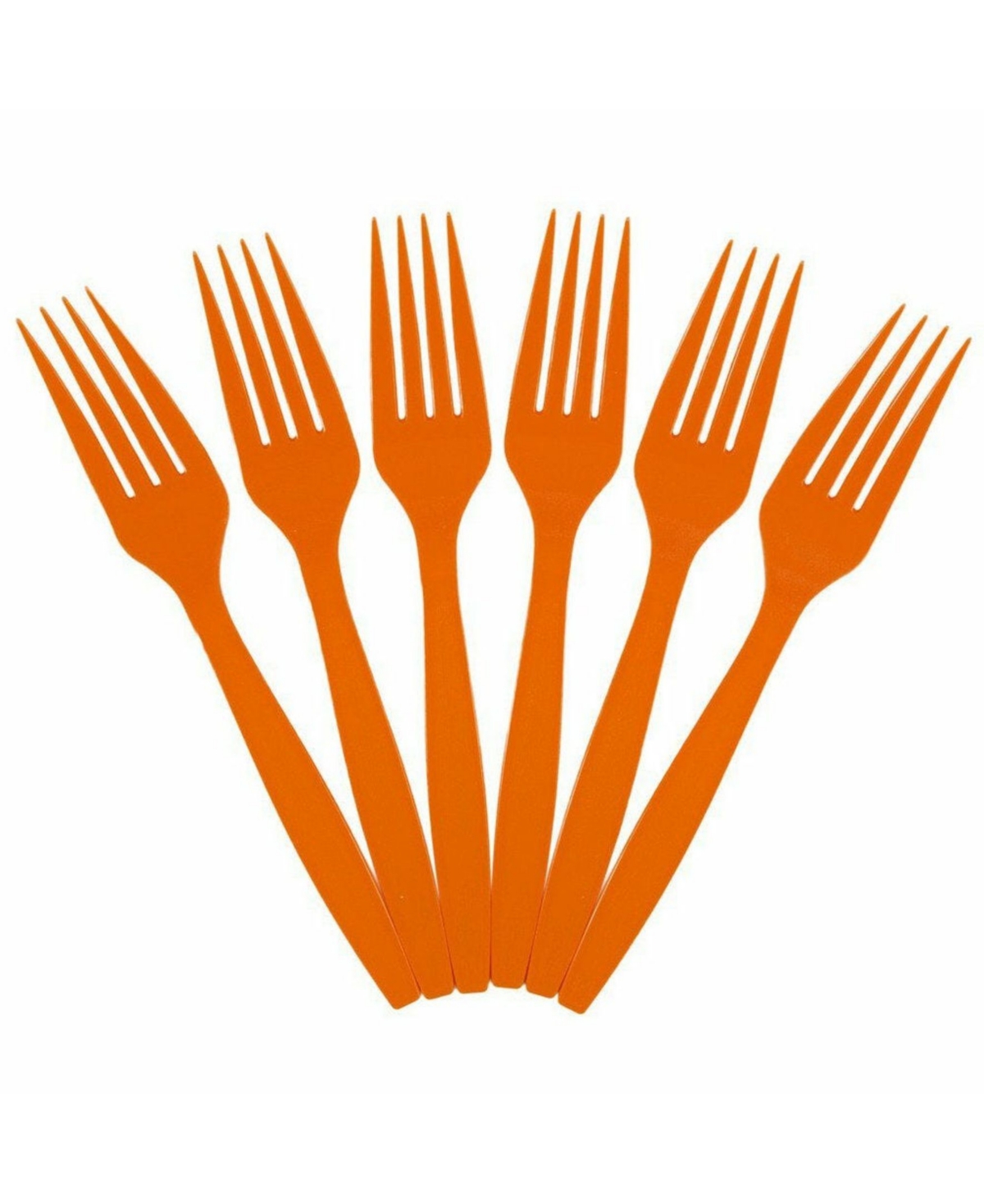 Big Party Pack of Premium Plastic Forks - 100 Disposable Forks Per Box - Orange