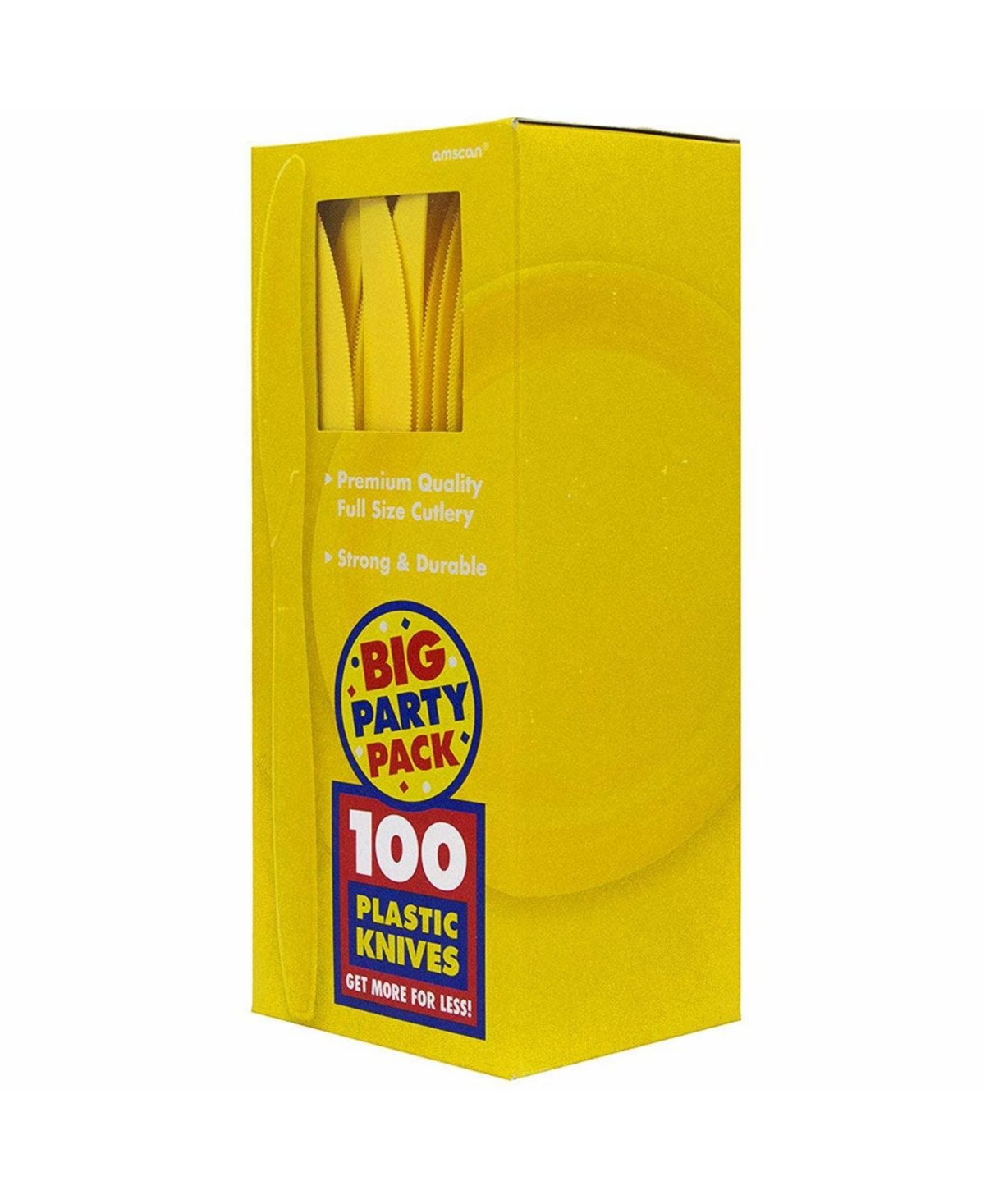 Jam Paper Big Party Pack Of Premium Plastic Knives In Yellow