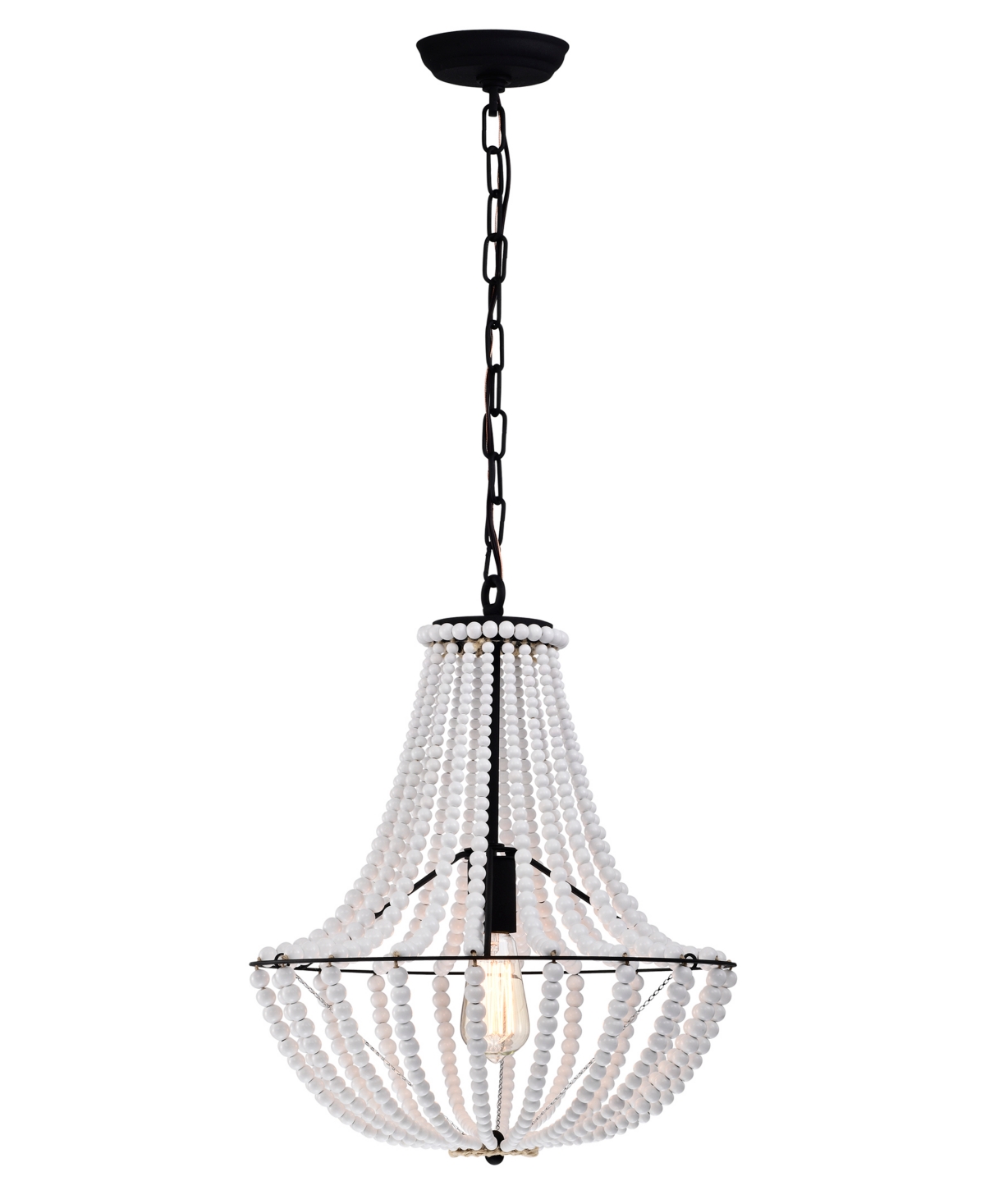 Home Accessories Roly 16" Indoor Finish Pendant With Light Kit In White And Matte Black