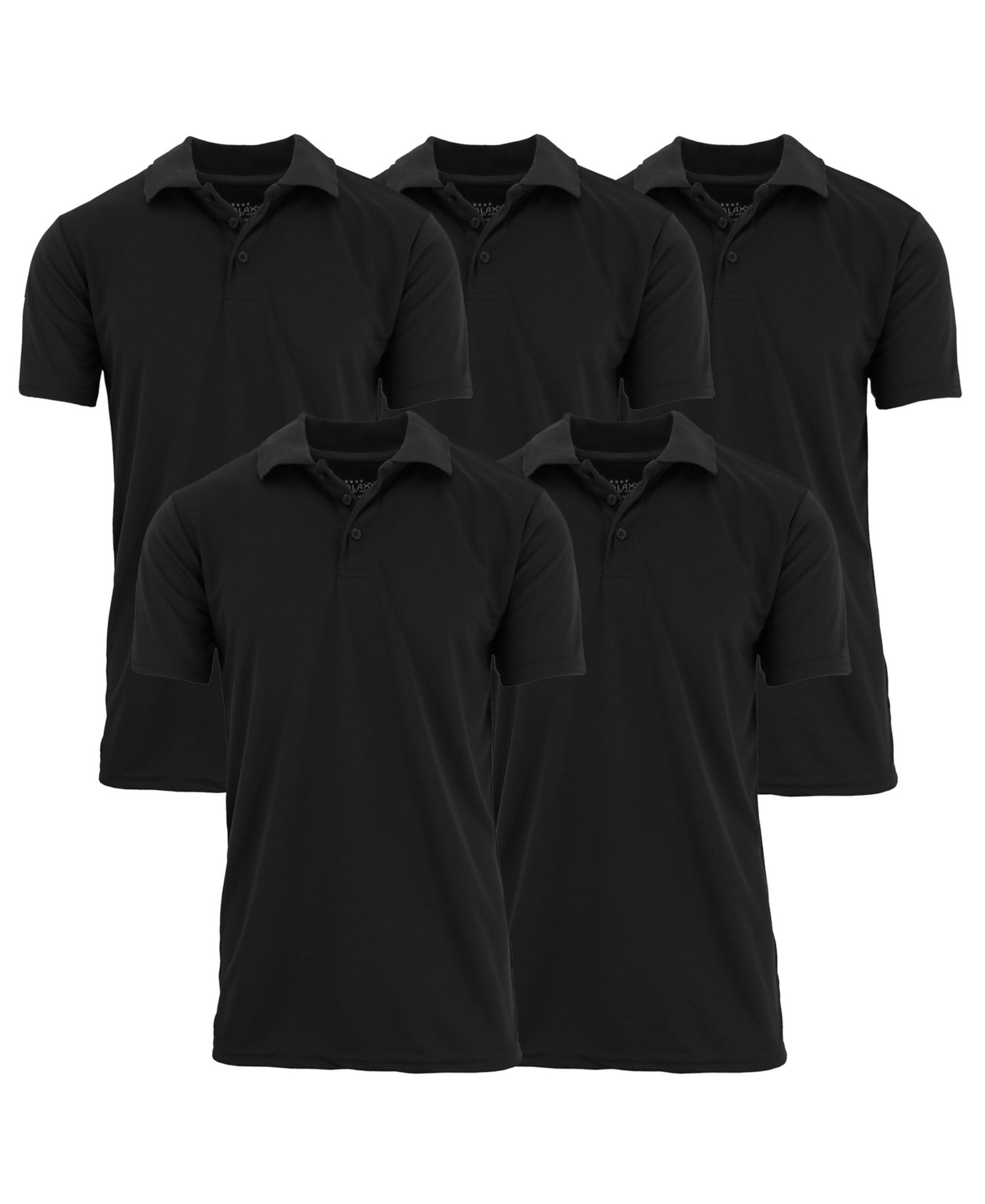 Men's Dry Fit Moisture-Wicking Polo Shirt, Pack of 5