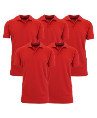 Men's Dry Fit Moisture-Wicking Polo Shirt, Pack of 5