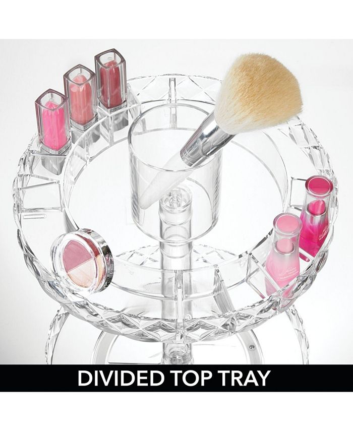 mDesign 2Tier Round 10" Divided Makeup Lazy Susan Spinner Clear Macy's