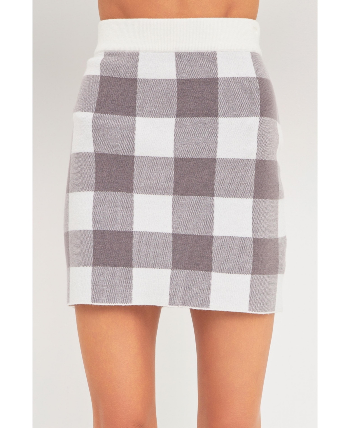 English Factory Women's Multi Gingham Knit Mini Skirt In Multi