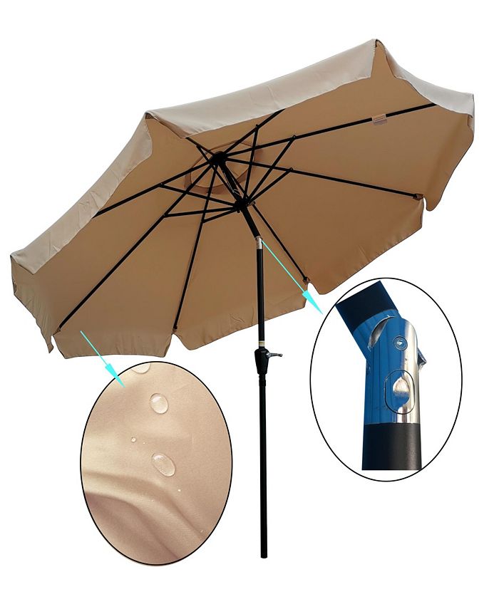 Simplie Fun 10 ft Patio Umbrella Market Round Umbrella Outdoor Garden