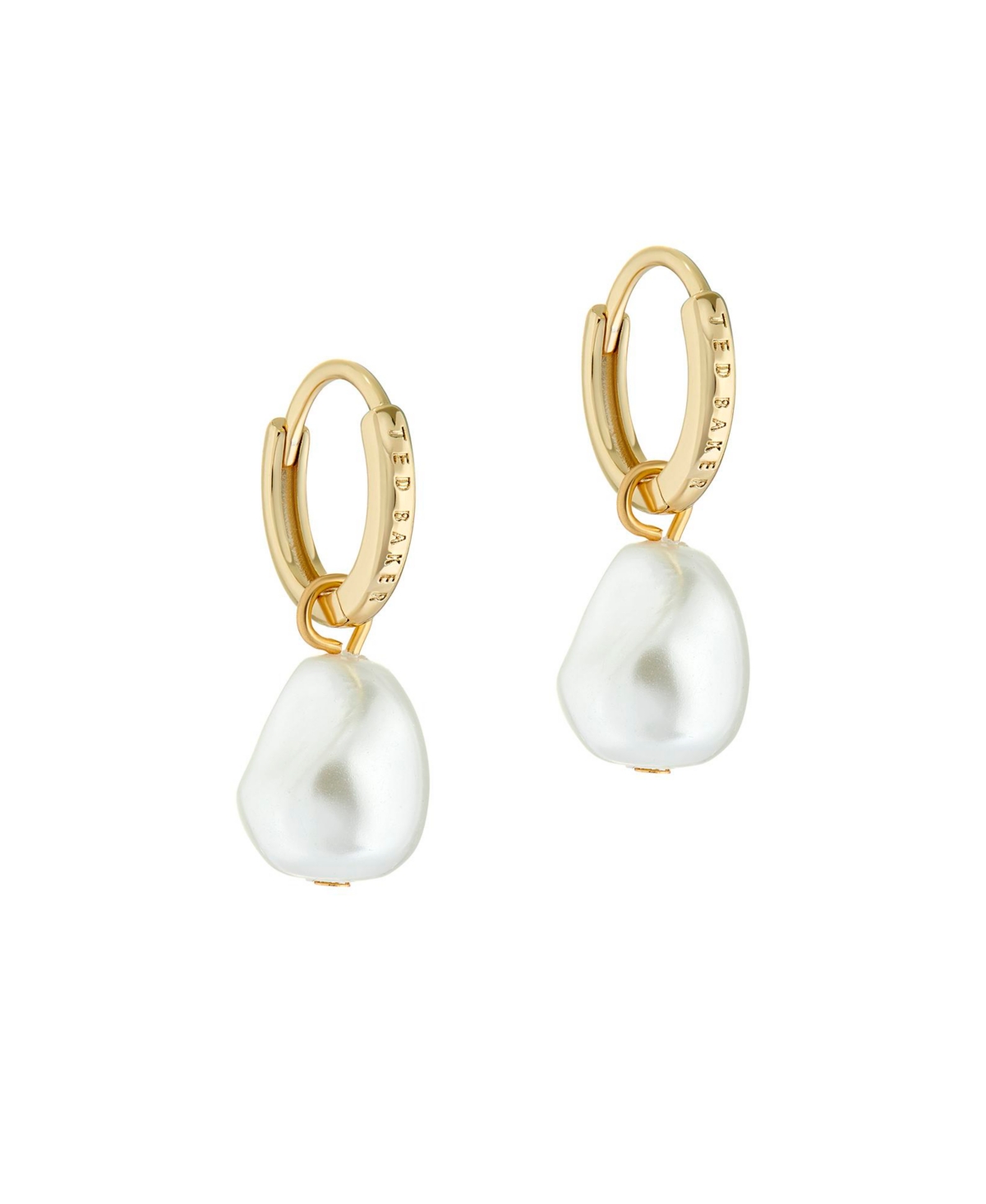 Periaa: Pearl Hoop Earrings For Women - Gold