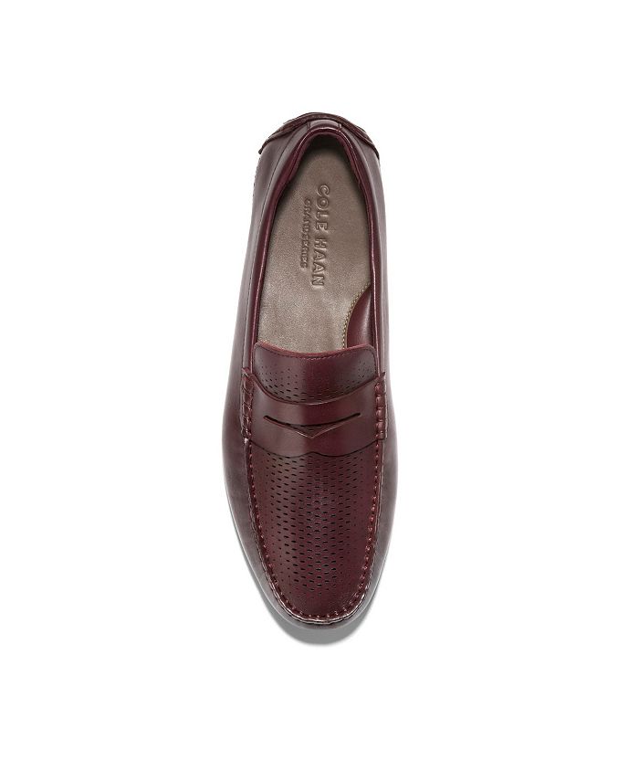 Cole Haan Grand Laser Driving Penny Loafer In Sesame Suede/ Dune