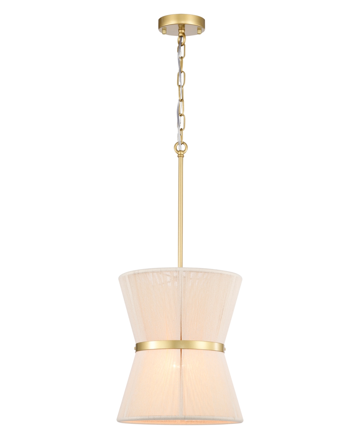 Home Accessories Alice 12" 1-light Indoor Finish Pendant Light With Light Kit In Brass And Ivory Thread