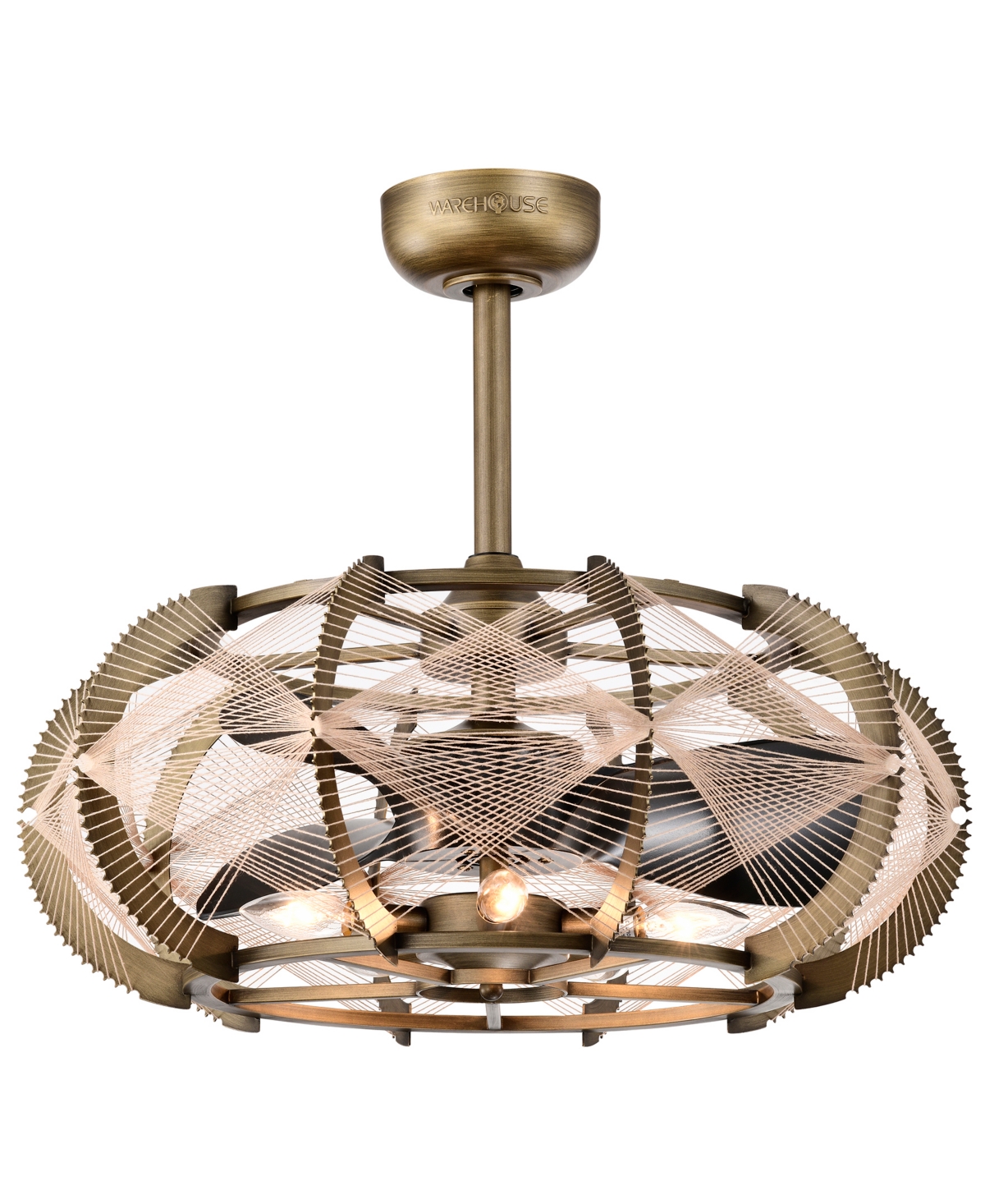 Home Accessories Xhosa 25" 5-light Indoor Finish Ceiling Fan With Light Kit In Brass