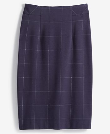Windowpane plaid top pencil skirt