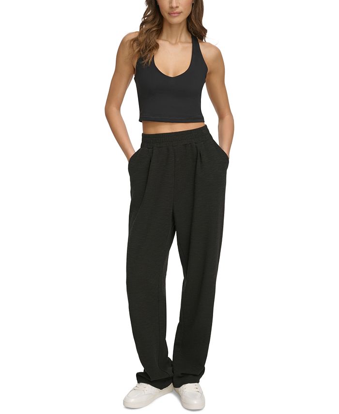 DKNY Women's Tech Slub Pull-On Relaxed Pants - Macy's