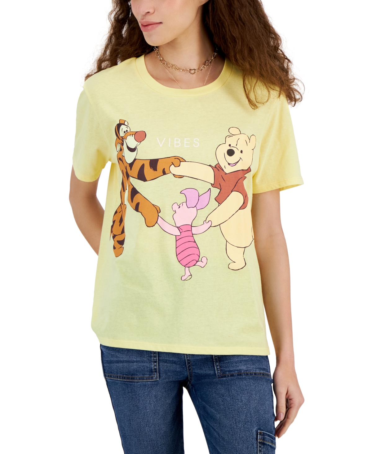 Disney Juniors' Winnie-The-Pooh Crewneck Graphic T-Shirt