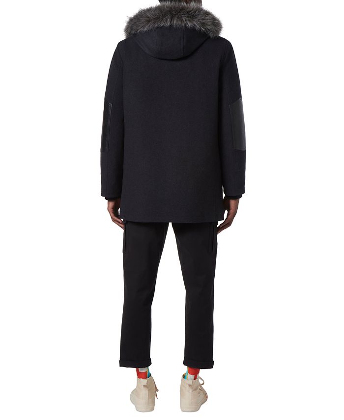 Marc New York Men's Dawson Hooded Parka with FauxLeather & FauxFur