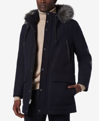 Men's Dawson Hooded Parka with Faux-Leather & Faux-Fur Trim