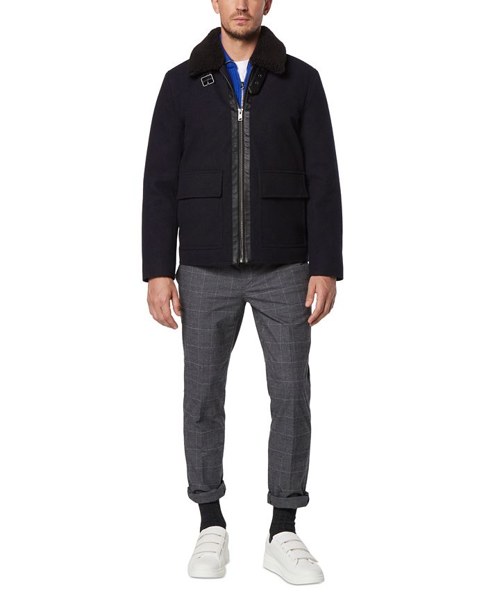 Marc New York Men's Hudson Melton Wool Aviator Jacket Macy's