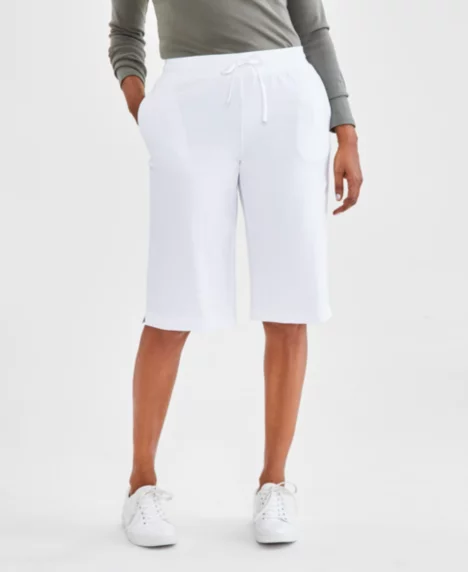 Petite Knit Skimmer Pants - Bright White