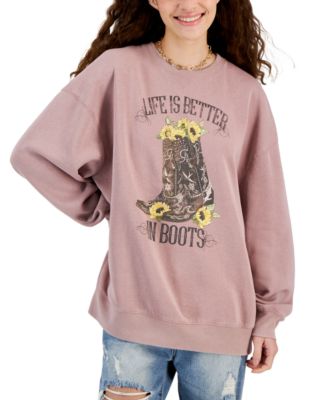 Self Esteem - Juniors' Life Is Better In Boots Sweatshirt