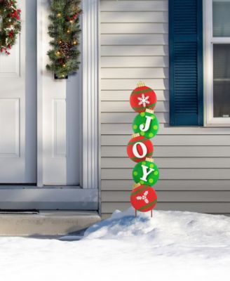 42" H Metal Joy Ornament Yard Stake or Wall Decor