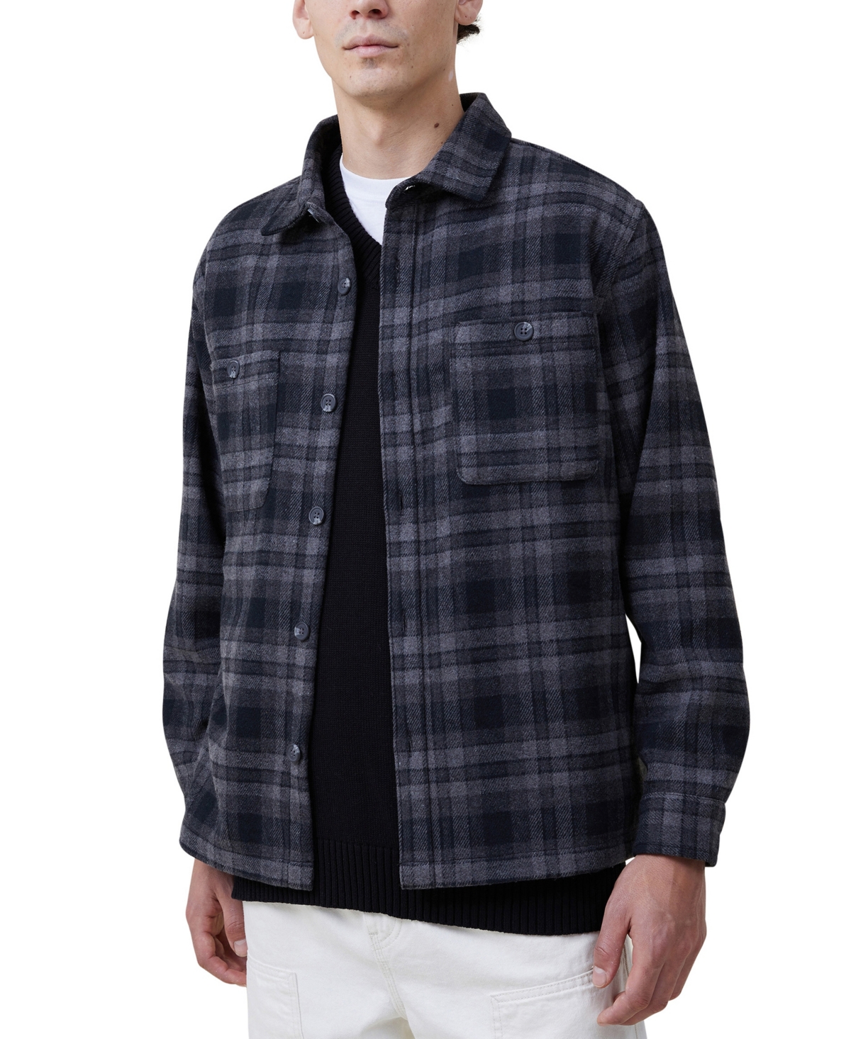 Cotton On Men's Heavy Over Shirt Jacket In Black Oversized Check