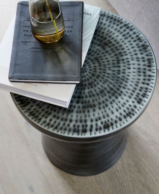 Arthur 19" Iron Round Antique-Like Zinc Accent Table