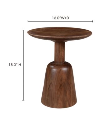 Nels 16" Acacia Wood Round End Table