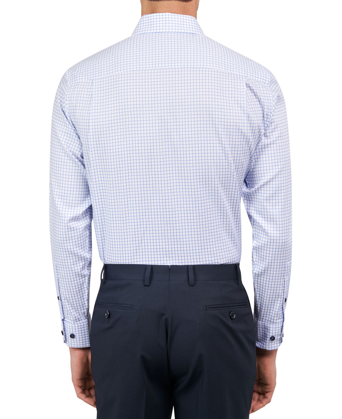 Мужская рубашка MICHELSONS OF LONDON Regular-Fit Mini-Check Dress Shirt, цвет: Синий — фото 2