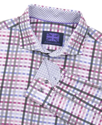 Men's Regular-Fit Dobby Plaid Dress Shirt