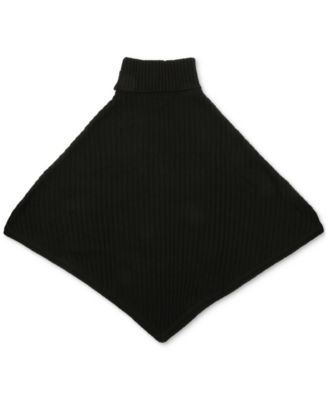 Michael Kors Women's Wide-Rib Button Turtleneck Poncho - Macy's