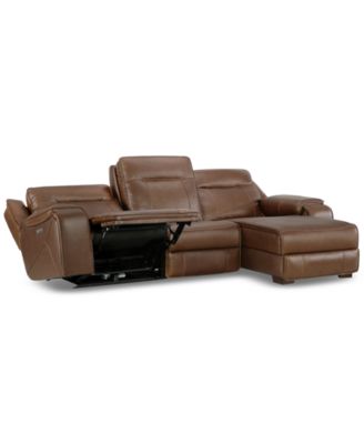 CLOSEOUT! Hansley 3-Pc. Zero Gravity Leather Sectional with Power Recliner and Chaise, Created for Macy's