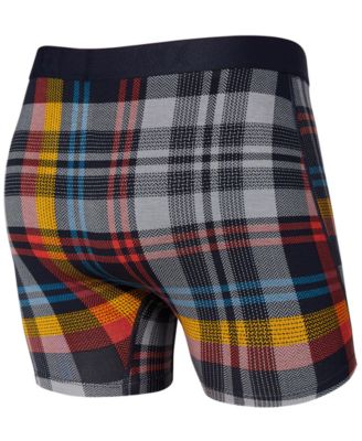 SAXX Men's Ultra Super Soft Relaxed-Fit Moisture-Wicking Plaid Boxer Briefs