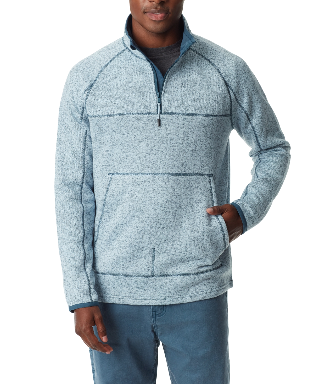 Men's Quarter-Zip Long Sleeve Pullover Sweater - Forged Iron
