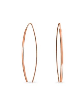 Delicate Minimalist Modern Long Thin Line Linear Threader Earrings Sterling Silver