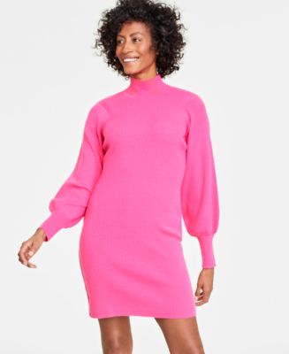 Hot pink turtleneck clearance dress