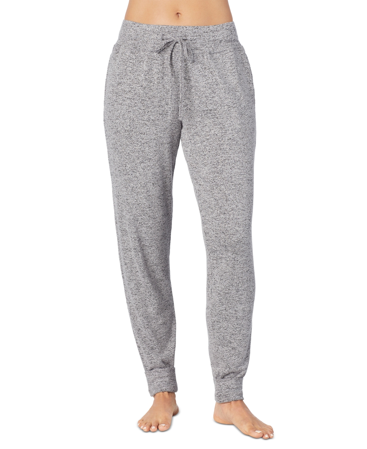 Cuddl Duds Women's Soft Knit Mid-rise Jogger Pants In Marled Grey