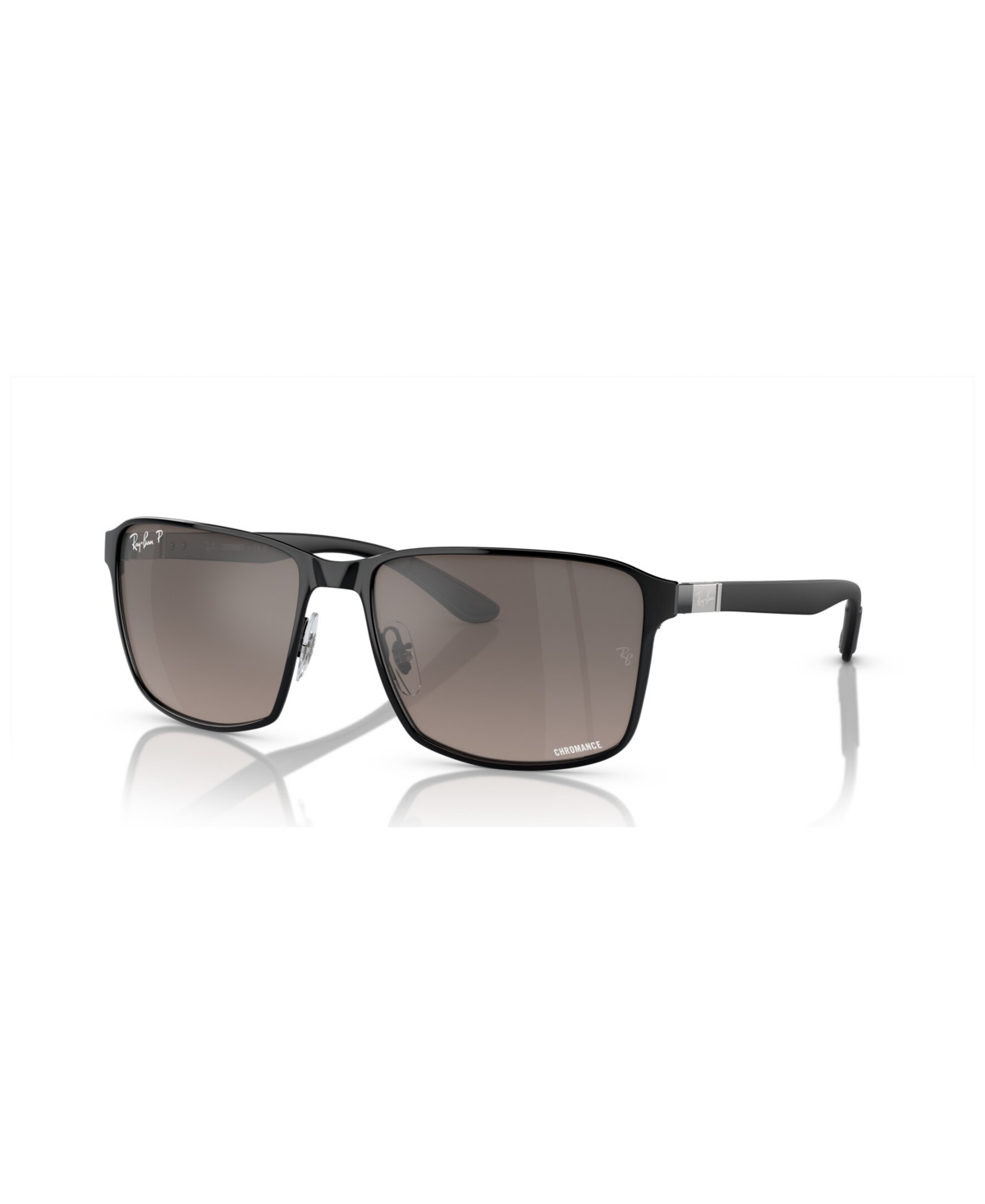 Shop Ray Ban Unisex Polarized Sunglasses, Mirror Gradient Polar Rb3721ch In Black On Black