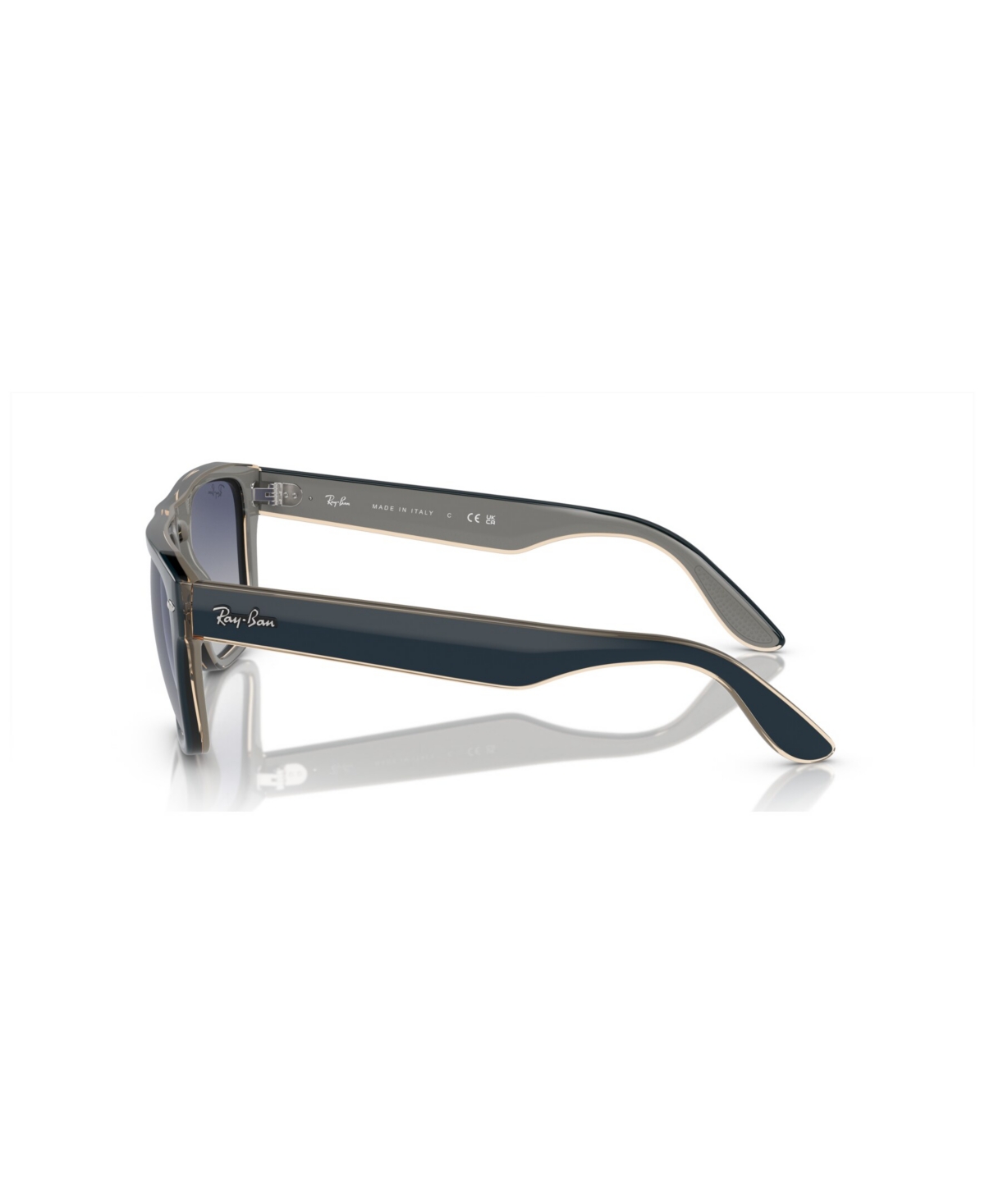 Ray Ban Unisex Polarized Sunglasses, Rb4407 In Blue  Gray  Transparent Light Brown