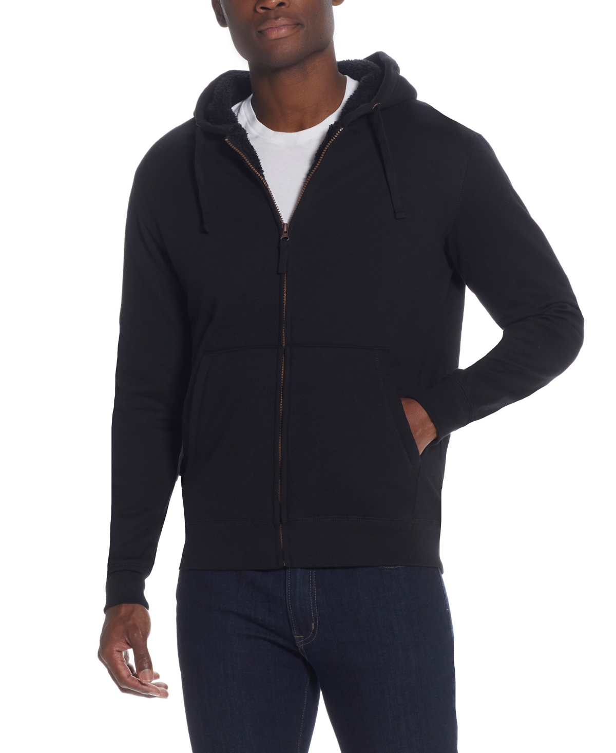 Weatherproof Vintage Men's Fleece Zip-up Hoodie In Black