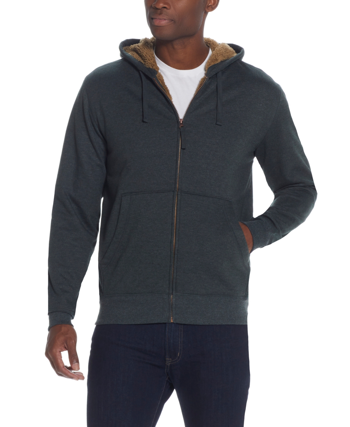 Weatherproof Vintage Men's Fleece Zip-up Hoodie In Heather Scarab