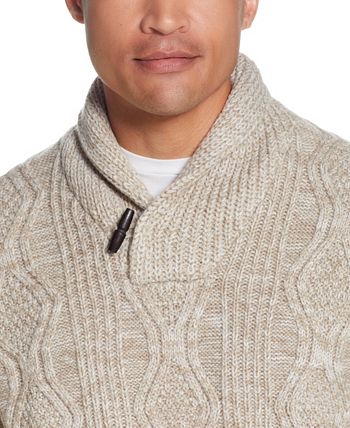 mens shawl collar fisherman sweater