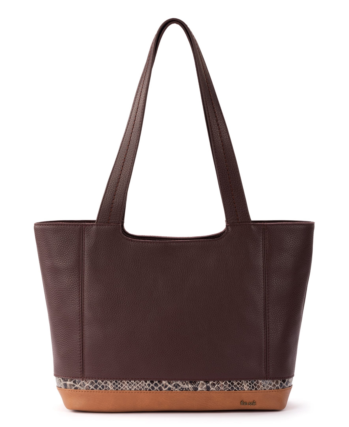 De Young Leather Tote - Black Snake Block