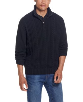 Weatherproof Vintage Men's Cable-Knit Quarter-Zip Sweater - Macy's