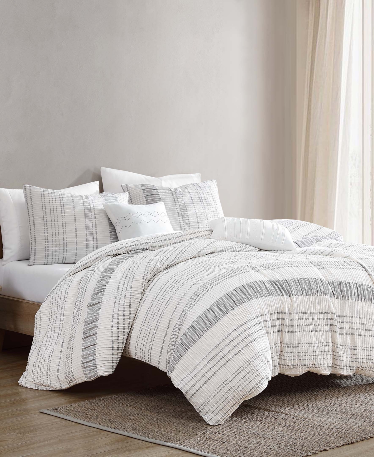 Shop Riverbrook Home Sutton 6-pc. Comforter With Removable Cover Set, King In Ivory,gray